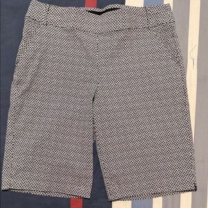 Women's Black and White Geometric Shorts